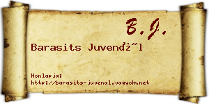 Barasits Juvenál névjegykártya